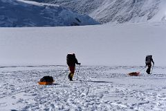 05A We Carry A Light Knapsack And Drag Our Sled With Our Duffle Bag As We Start The Climb From Mount Vinson Base Camp To Low Camp